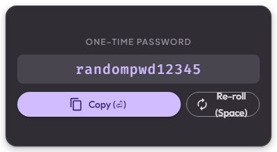 Password Generator Overlay